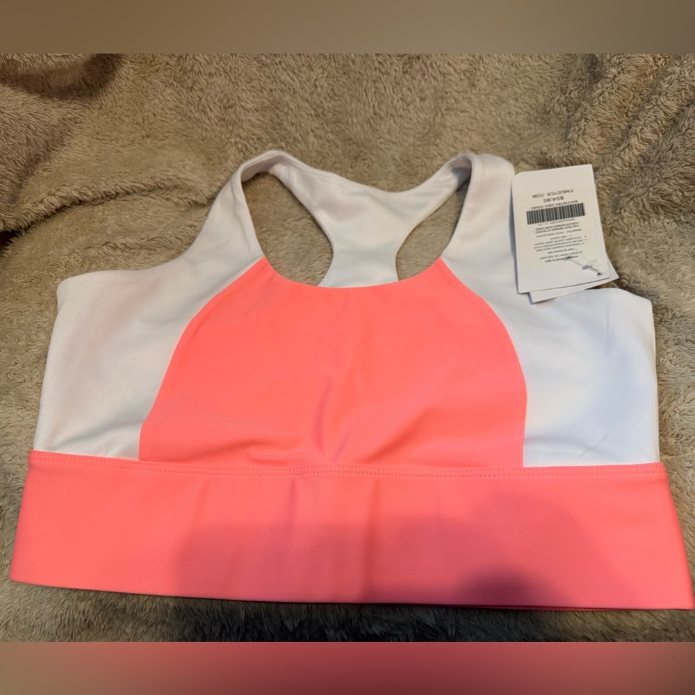 NEW Fabletics Pink and White Sports Bra